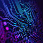 Blue and Purple technology background circuit
