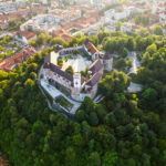 Aerial drone view of Ljubljana, Slovenia