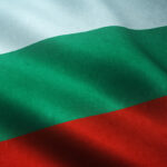 Closeup shot of the flag of Bulgaria with interesting textures