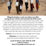 Locandina per evento su rifugiati climatici
